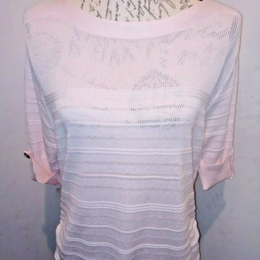 New APT 9 Women's Side Ruched Sweater Pink Size L